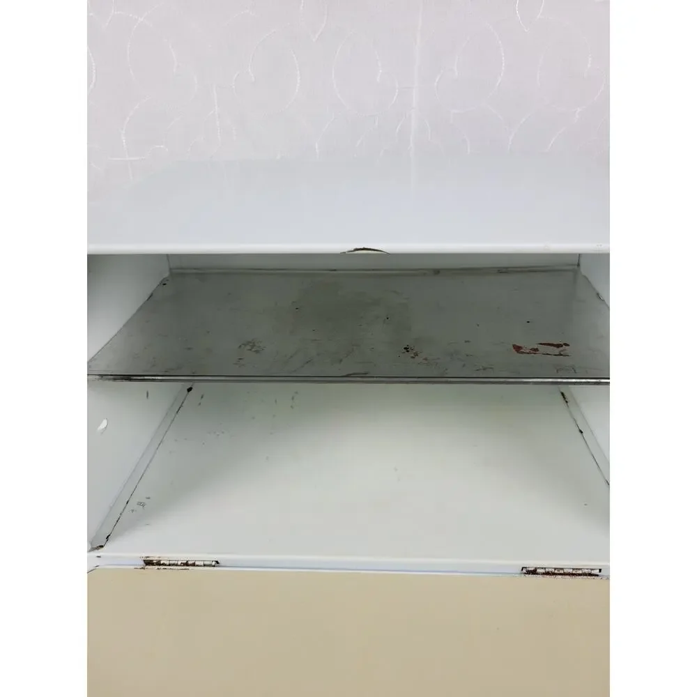 Vintage KCO Canada Bread Box White MCM Metal Retro Kitchen Storage Countertop